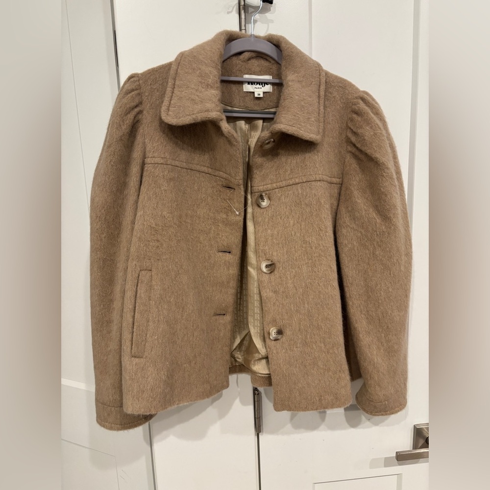 Rouje Tan Wool Coat - Picture 5 of 9